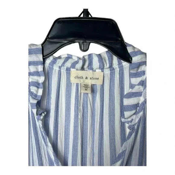 1588. Anthropologie CLOTH & STONE SLEEVELESS TOP STRIPES SIZE MEDIUM BLUE/WHITE - Picture 6 of 10